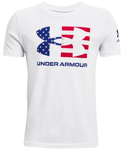 Under Armour Kids' Big Boys Ua Freedom Flag Graphic T-shirt In White,royal