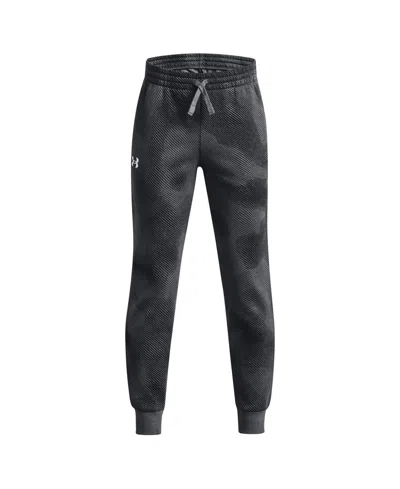 Under Armour Kids' Big Boys Ua Rival Fleece Printed Joggers In Black,white