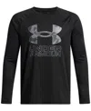 Under Armour Big Boys  Tech Hybrid Print Fill Long Sleeves T-shirt In Black