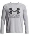 Under Armour Big Boys  Tech Hybrid Print Fill Long Sleeves T-shirt In Gray