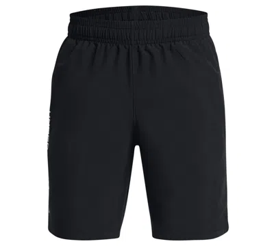 Under Armour Kids' Big Boys Woven Wordmark Shorts In Black
