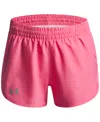 Under Armour Big Girls Fly-by 3" Shorts In Pink