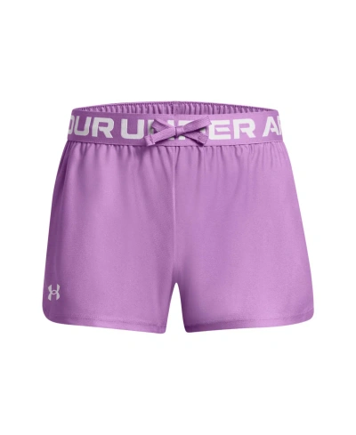 Under Armour Kids' Big Girls Play Up Shorts In Provence Purple,purple Ace
