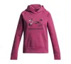 Under Armour Big Girls Rival Fleece Big Logo Print Fill Hoodie In Pink