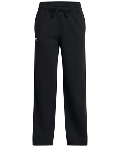 Under Armour Kids' Big Girls Rival Fleece Straight-leg Pants In Black