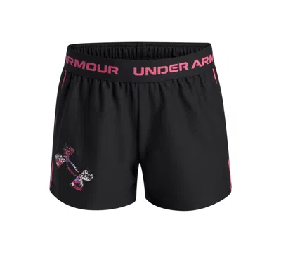 Under Armour Kids' Big Girls Tech Play Up Logo Shorts In Black