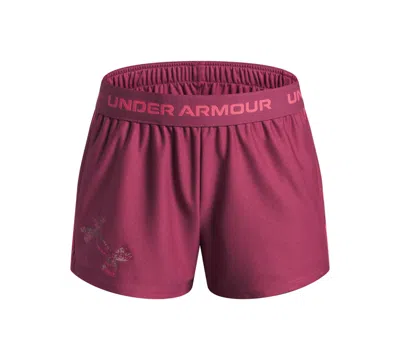 Under Armour Kids' Big Girls Tech Play Up Logo Shorts In Purple