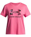 Under Armour Big Girls Tech-print-fill Logo Short-sleeve T-shirt In Pink