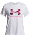 Under Armour Big Girls Tech-print-fill Logo Short-sleeve T-shirt In White