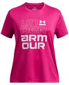 Under Armour Big Girls Tech Split Wordmark Graphic Short-sleeve T-shirt