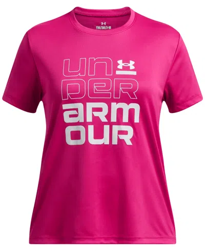 Under Armour Kids' Big Girls Tech Split Wordmark Graphic Short-sleeve T-shirt