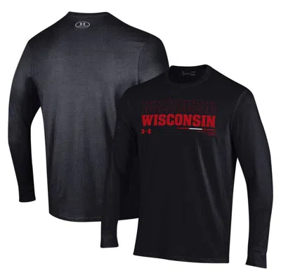 Under Armour Black Wisconsin Badgers Sideline Long Sleeve T-shirt