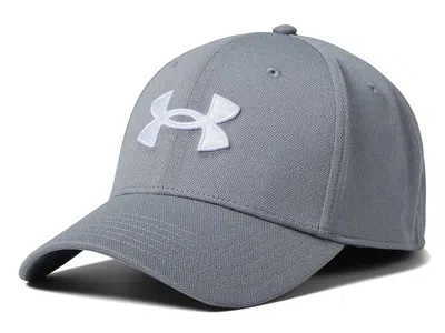 Under Armour Blitzing Hat Caps Steel/white: Md-lg In Gray