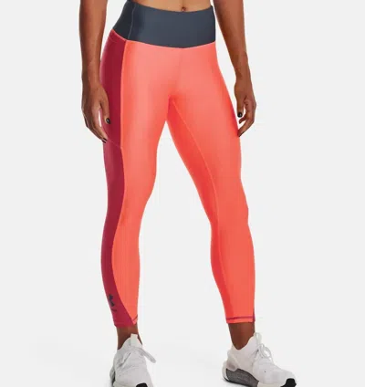 Under Armour Blocked Ankle Leggings In After Burn In Orange