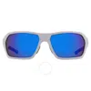 Under Armour 64mm Gradient Polarized Rectangular Sunglasses In Blue / White