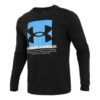 Under Armour Boxed Script Long Sleeve T-shirt 'black Blue'