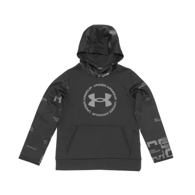Under Armour Kids' Boy's Armour Fleece Branded Hoodie In Black In Green