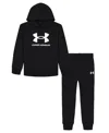 Under Armour Boys 2t-7 2-piece Big Logo Hoodie And Joggers Set In Black