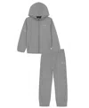 Under Armour Boys 2t-7 2-piece Full Zip Hoodie And Joggers Set In Gray