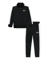 Under Armour Boys 2t-7 2-piece Full-zip Jacket And Joggers Track Set In Black