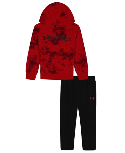 Under Armour Kids' Boys 2t-7 2-piece Rival Aop Hoodie And Joggers Set In Black