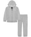 Under Armour Boys 2t-7 2-piece Ua Logo Hoodie And Pants Set In Gray