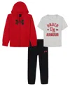 Under Armour Boys 2t-7 3-piece Short-sleeve T-shirt, Hoodie And Joggers Set In Multi