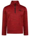 Under Armour Boys 2t-7 Quarter-zip Long Sleeve Sweatshirt In Red