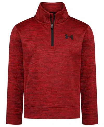 Under Armour Kids' Boys 2t-7 Quarter-zip Long Sleeve Sweatshirt In Red