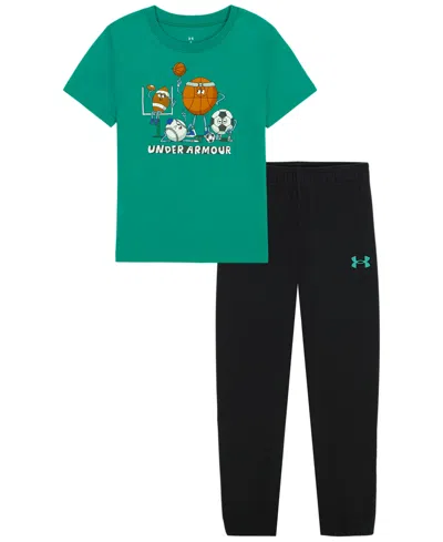 Under Armour Kids' Boys' 2t-7 Long-sleeve T-shirt And Pants, 2-piece Set