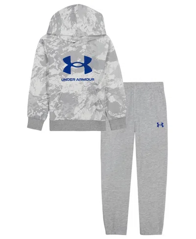 Under Armour Kids' Boys' 4-7 Rival Fleece Hoodie And Joggers, 2-piece Set In Gray