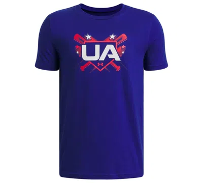 Under Armour Kids' Boys' 6-20 Baseball Americana Short-sleeve Baseball Graphic T-shirt In Blue