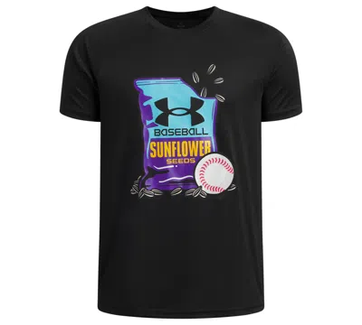 Under Armour Kids' Boys' 6-20 Tech Sunflower Baseball Short-sleeve T-shirt In Black
