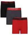 Under Armour Boys 7-20 Boxerjock Solid Boxer Briefs, 3-pack In Multi