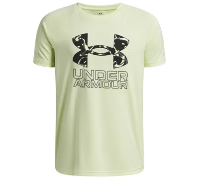 Under Armour Kids' Boys 7-20 Tech Hybrid Print Logo Graphic Short-sleeve T-shirt In Green