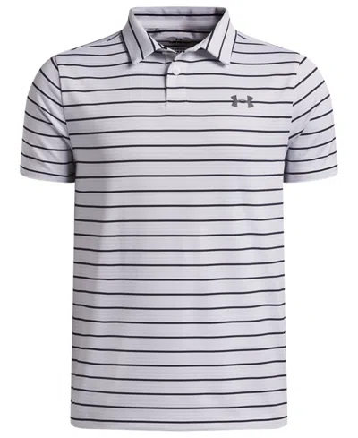 Under Armour Kids' Boys' 8-18 Matchplay Stripe Polo Shirt In Brown