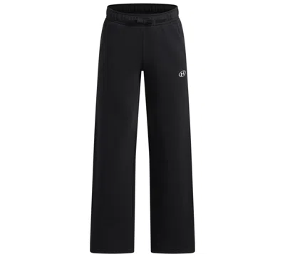 Under Armour Kids' Boys' 8-20 Rival Fleece Open-hem Cotton-blend Pants In Black