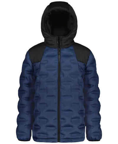 Under Armour Kids' Boys' 8-20 Solid Blue Full-zip Puffer Hooded Jacket