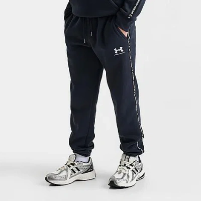 Under Armour Boys Big Kids Icon Fleece Taping Jogger Pants In Blue