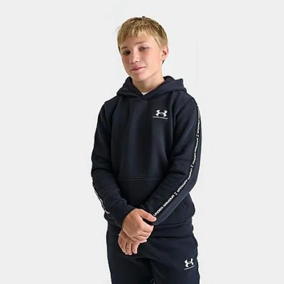 Under Armour Boys Big Kids Icon Fleece Taping Pullover Hoodie In Blue