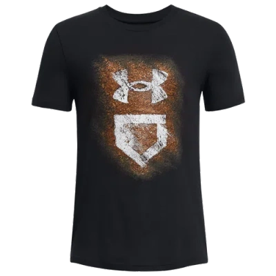 Under Armour Boys   Baseball Icon T-shirt In Pitch Gray/black