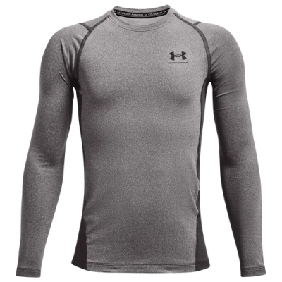 Under Armour Boys   Coldgear Armour L/s T-shirt In Black/grey