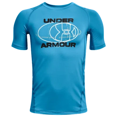 Under Armour Kids' Boys   Heatgeararmour Novelty Short Sleeve T-shirt In Capri/black