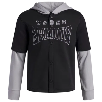 Under Armour Kids' Boys   Icon Fleece Button-down Hoodie In Multi