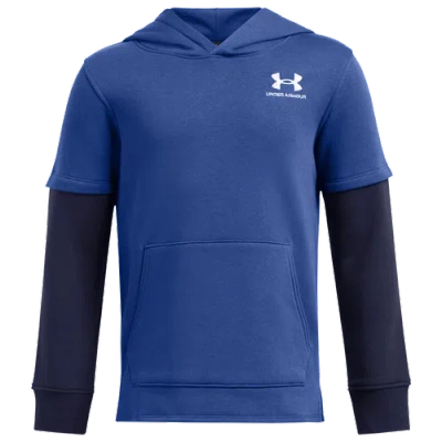 Under Armour Kids' Boys   Icon Fleece Jersey Hoodie In Blue