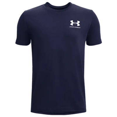 Under Armour Kids' Boys   Lifestyle Logo T-shirt In Midnight Navy/pitch Gray