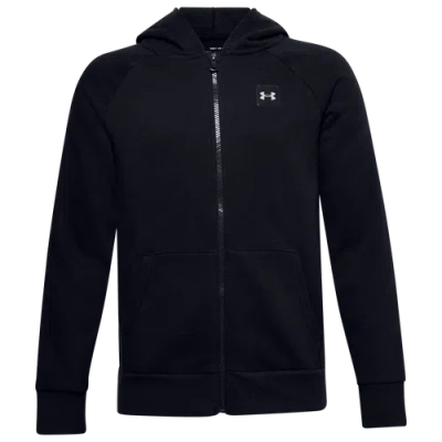 Under Armour Kids' Boys   Rival Fleece Full-zip Hoodie In White/black
