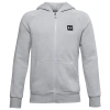 Under Armour Boys   Rival Fleece Full-zip Hoodie In White/grey