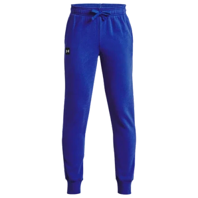 Under Armour Kids' Boys   Rival Fleece Logo Joggers In Versa Blue/onyx White
