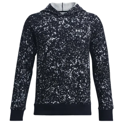 Under Armour Kids' Boys  Rival Speckle Print Pullover Hoodie In Black/multi